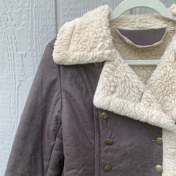 Vintage custom made Sherpa button hooded jacket - Picture 4 of 8